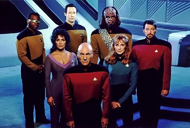 Publicity shot of the crew in their new uniforms