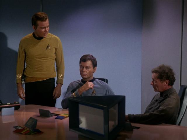 Kirk, 'McCoy', and Crater